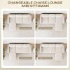 Sectional Sofa, L Shaped Couch, with Reversible Chaise or Ottoman, Cream White