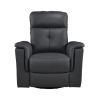 Black Leather Upholstered Swivel Glider Reclining Chair Luxury Living Room Furniture Comfort Chair 1pc Plush Comfort