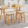 Woven Faux Leather Bar Stools Set of 2