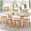 Woven Faux Leather Bar Stools Set of 2
