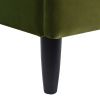 Aspen Vertical Tufted Headboard Platform Bed Set, King, Olive Green Performance Velvet