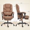 Massage Office Chair with Footrest Brown