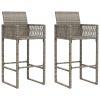 Grey Rattan Garden Bar Stool