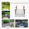 5 ft Wooden Garden Bridge Arc Footbridge with Railings for your Backyard, Natural Wood
