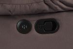 Modern Manual Sofa 1pc Pillow Arms Plush Backrest Horizontal Tufting USB Port Chocolate Finish Primary Living Room Furniture