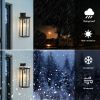 20"(H) Set of 2 Modern Outdoor Wall Lanterns with Black Metal Frame and Clear Glass, Weatherproof Wall Sconces for Porch, Garage, or Entryway Lighting
