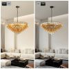 Modern Round Chandelier, 37" Extra Large Black Chandeliers for Dining Room, 14-Light with Tiered Smoke Glass Tubes Ceiling Light, Pendant Lighting Fix