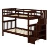 Twin Over Twin Bunk Bed with Storage Stairs