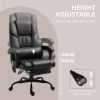High Back Massage Office Chair with 6-Point Vibrating Pillow Lumbar Support Recliner Black