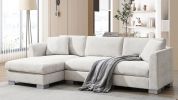 [VIDEO provided][New] 96*56" Modern Cloud Sectional Sofa,L-shaped Luxury Couch Set with 2 Free pillows,4-seat Chenille Indoor Furniture with Oversized