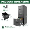 3 Drawer File Cabinet with Lock Metal Vertical File Cabinet Office Home, A4 Legal/Letter Size Narrow File Cabinet Locked,Assembly Required