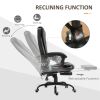 7-Point Vibrating Massage Office Chair, High Back Executive Office Chair with Lumbar Support, Footrest, Adjustable Height, Black