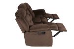 Modern Manual Sofa 1pc Pillow Arms Plush Backrest Horizontal Tufting USB Port Chocolate Finish Primary Living Room Furniture