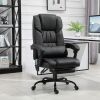 High Back Massage Office Chair with 6-Point Vibrating Pillow Lumbar Support Recliner Black