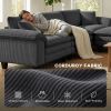 Sectional Sofa, L Shaped Couch with Deep Seat, Movable Ottoman and Pillow-top Armrests, Dark Gray