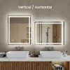 20"*28"LED Bathroom Mirror,Front-Lit and Back-Lit, Stepless Dimmable, 3 Colors CRI90+, Brightness Memory, Shatter-Proof,Anti-fog LED Vanity Mirror, IP