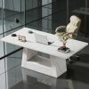 Wood Computer Desk, Faux Marble Executive Desk Office Desk