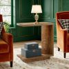 C-Shaped End Table, Wood Side Table Nightstand Bedside Table