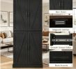 Black 72" Tall Kitchen Pantry Cabinet Farmhouse Storage with 8 Door Racks And Adjustable Shelves for Kitchen Organization