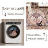Area Rug 6x9 Vintage Bohemia Large Persian Non-slip Washable Rug For Living Room Kitchen Bedroom Living Room Flower Design Blue/Gold