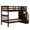 Twin Over Twin Bunk Bed with Storage Stairs