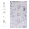 MAVAL Gold Washable Rug 120*30 inch Runner Rug (Gray+Gold, 120*30 inch)