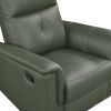 Green Leather Upholstered Swivel Glider Reclining Chair Luxury Living Room Furniture Comfort Chair 1pc Plush Comfort