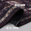 MAVAL Black Washable Rug 120*30 inch Runner Rug (Black+Burgundy, 120*30 inch)
