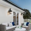 21"(H) 1-Pack Outdoor Wall Lantern Light – Vintage Black Metal & Clear Glass Sconce with Decorative Scroll Design for Porch, Patio, and Garden Lightin