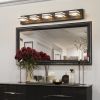 34" Modern 5-Light LED Vanity Light - Sleek Bathroom Wall Fixture, Iron & Acrylic, Dimmable & Energy-Efficient, Ideal for Mirror Lighting