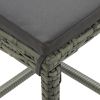 Bar Stool Set of 4 Grey PE Rattan Standard Footrest