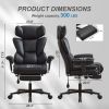 Office Chair with Foot Rest and Waist Lumber Support, Ergonomic Gaming Chair with Adjustable Height Headrest, High-Back Leather Reclining Chair for Ho