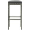 Bar Stool Set of 4 Grey PE Rattan Standard Footrest