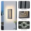 3-Tier 15.7 in Outdoor Light Fixture Black Exterior Wall Light LED Modern Wall Sconce Waterproof Outdoor Garage Lighting(2 Pack)