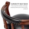 Seat height 26.5'' Cow top Leather Wooden Bar Stools, 360 Degree Swivel Bar Height Chair with Backs for Home Kitchen Counter(black 1pc)