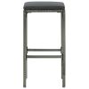 Bar Stool Set of 4 Grey PE Rattan Standard Footrest