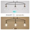 45" Industrial 3-Light Pendant Chandelier with Clear Glass Shades, Black Metal Frame, Adjustable Height, Modern Farmhouse Lighting for Kitchen Island,