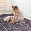 MAVAL Black Washable Rug 120*30 inch Runner Rug (Black+Burgundy, 120*30 inch)