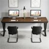 Double person office desk, computer desk, study desk, with metal frame, stability, spacious workspace