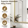 28"x20" Rectangular Bathroom Mirror Decorative Wall Mounted Vanity Mirror, Gold