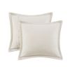 Oversized Chenille Jacquard Striped Comforter Set with Euro Shams and Throw Pillows