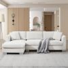 [VIDEO provided][New] 96*56" Modern Cloud Sectional Sofa,L-shaped Luxury Couch Set with 2 Free pillows,4-seat Chenille Indoor Furniture with Oversized