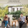 Outdoor Bistro Set Wicker Patio Furniture with Cushions, for Porch, Backyard, Garden, Gray