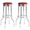 Red Chrome Bar Stools Set of 2