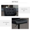 Adjustable Bar Height Stools Set of 2, Thick Padded Cushion & Metal Footrest for Home Bar, Black