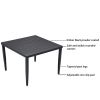 5-Piece Outdoor Patio Aluminum Furniture, Modern Dining Set, including 4 Dining Chairs Sunbrella Fabric Cushioned and 40" Square Dining Table with Umb
