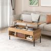 Lift Top Coffee Table with Metal Legs