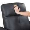 Black Leather Upholstered Swivel Glider Reclining Chair Luxury Living Room Furniture Comfort Chair 1pc Plush Comfort