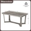 Rectangle Coffee Table Rubber Wood Base with Cross-Shaped Base