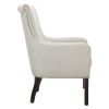 Classic Luxury Quilted Accent Chair 1pc Beige Upholstery Nailhead Trim Foam Seat Cushion Solid Wood Living Room Furniture